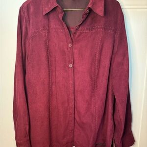 Croft & Barrow Maroon Suede Shirt